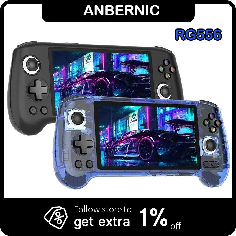 Gaming Console Handheld Android - ANBERNIC RG556 Handheld Spelconsole 5.48'' AMOLED