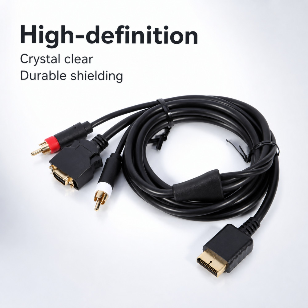Gaming Console Definition - Vergulde AV-kabel voor PS2 PS3 console,