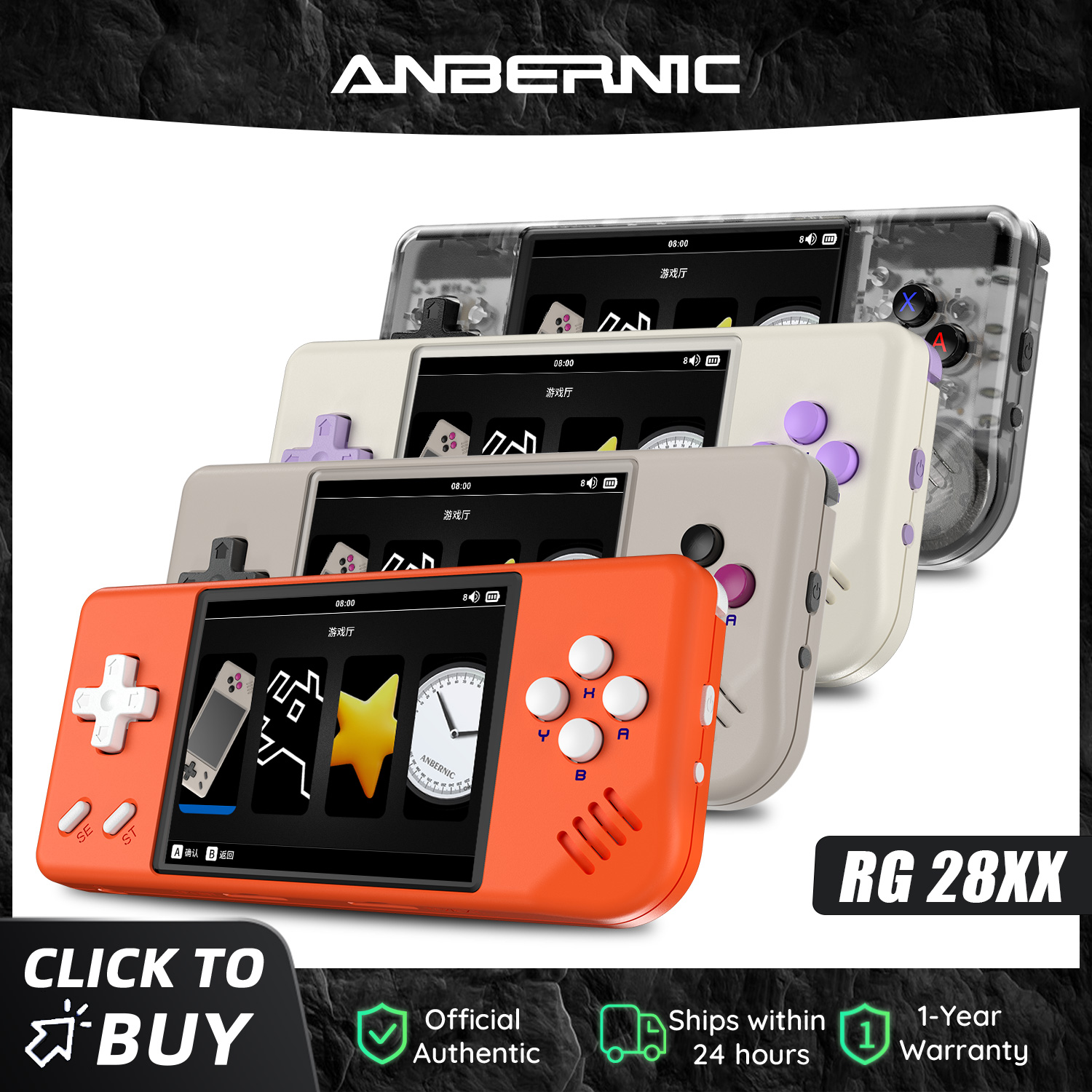 Gaming Console Minecraft - Anbernic RG28XX Retro Handheld Gameconsole, 2.83-inch