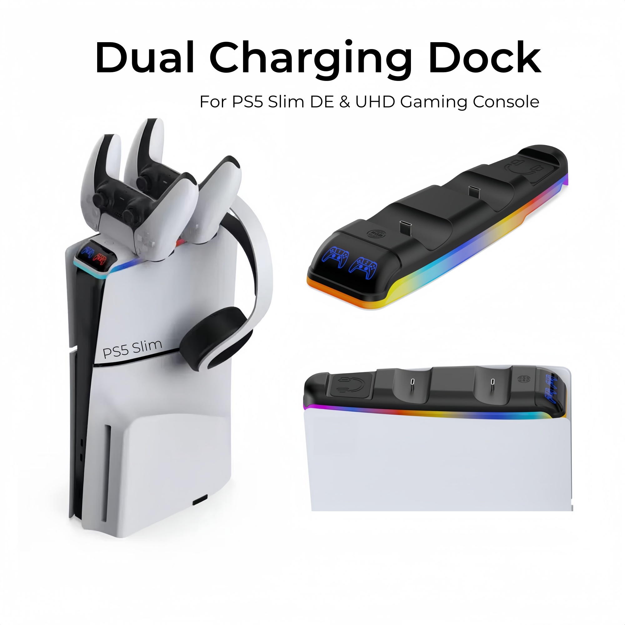 RGB-licht oplaaddock voor PS5  - Sony Console Ps5 Slim recensie en prijs