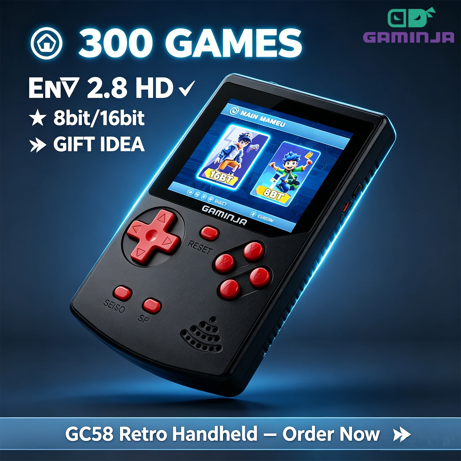 GAMINJA Handheld Game Console  - Gaming Console Minecraft recensie en prijs